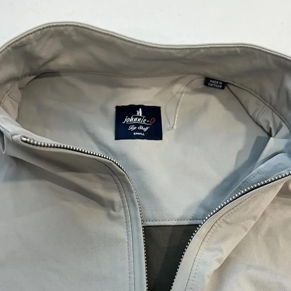 Johnnie-O Milano Water Repellent Zip Jacket Khaki NWOT $348 Brown Tan Small